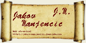 Jakov Manjenčić vizit kartica